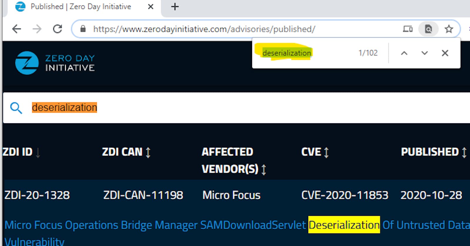 (0.5 day) Micro Focus Operations Bridge Manager Pre-Auth Deserialization to RCE