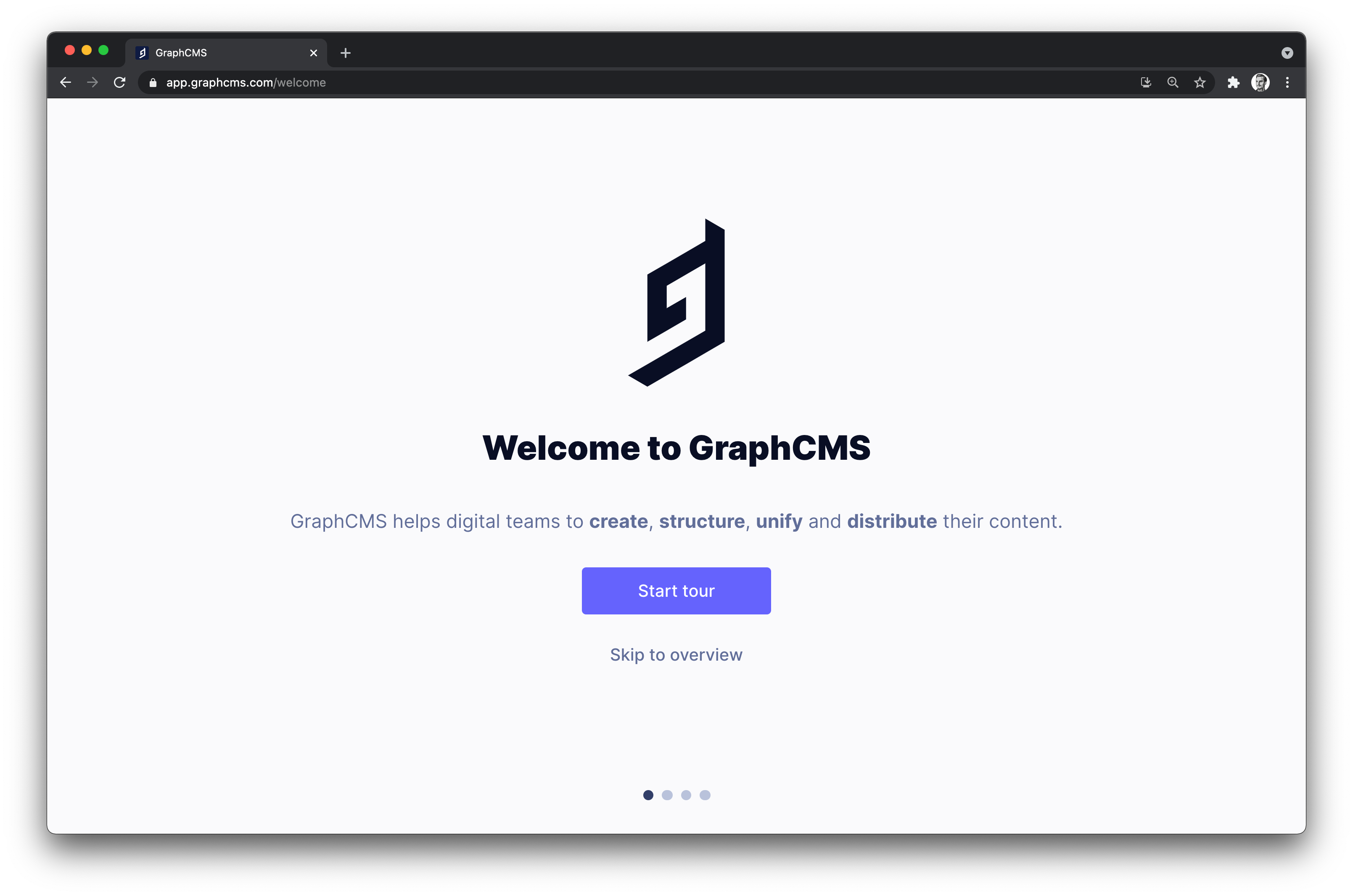 Hygraph Welcome page