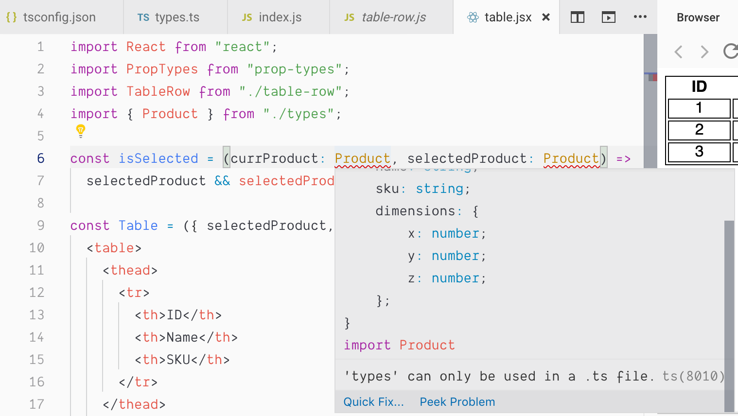 typescript into ts or tsx