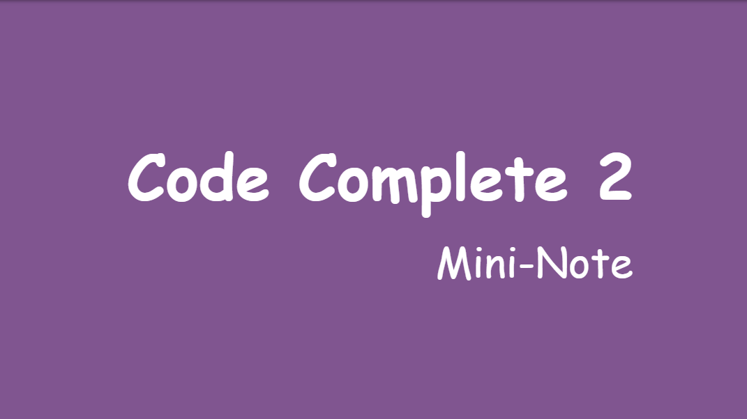 CodeComplete Mini-Note