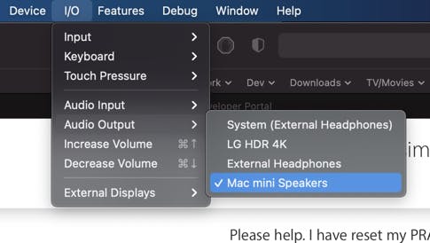 change output device - https://discussions.apple.com/thread/251814420
