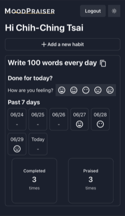 Screenshot - Track your mood and habits