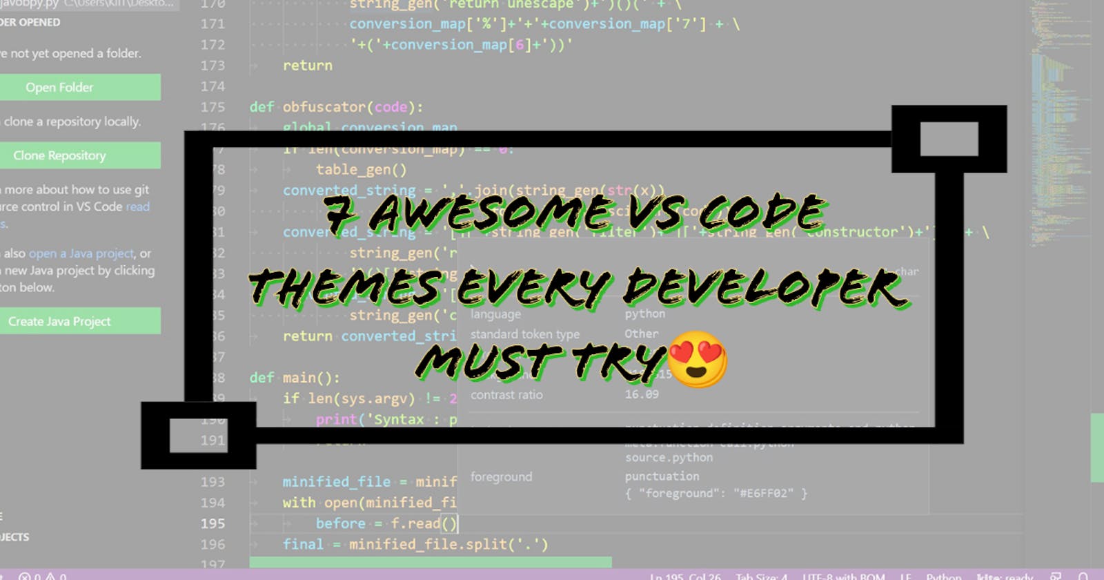 7 Awesome VS Code Themes Every Developer Must Try😍
