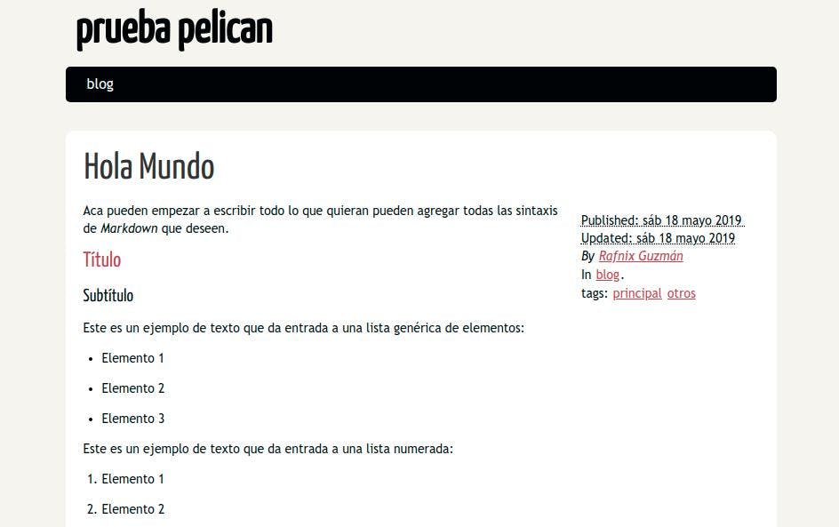 Crea tu blog con python usando GitHub Pages y Pelican