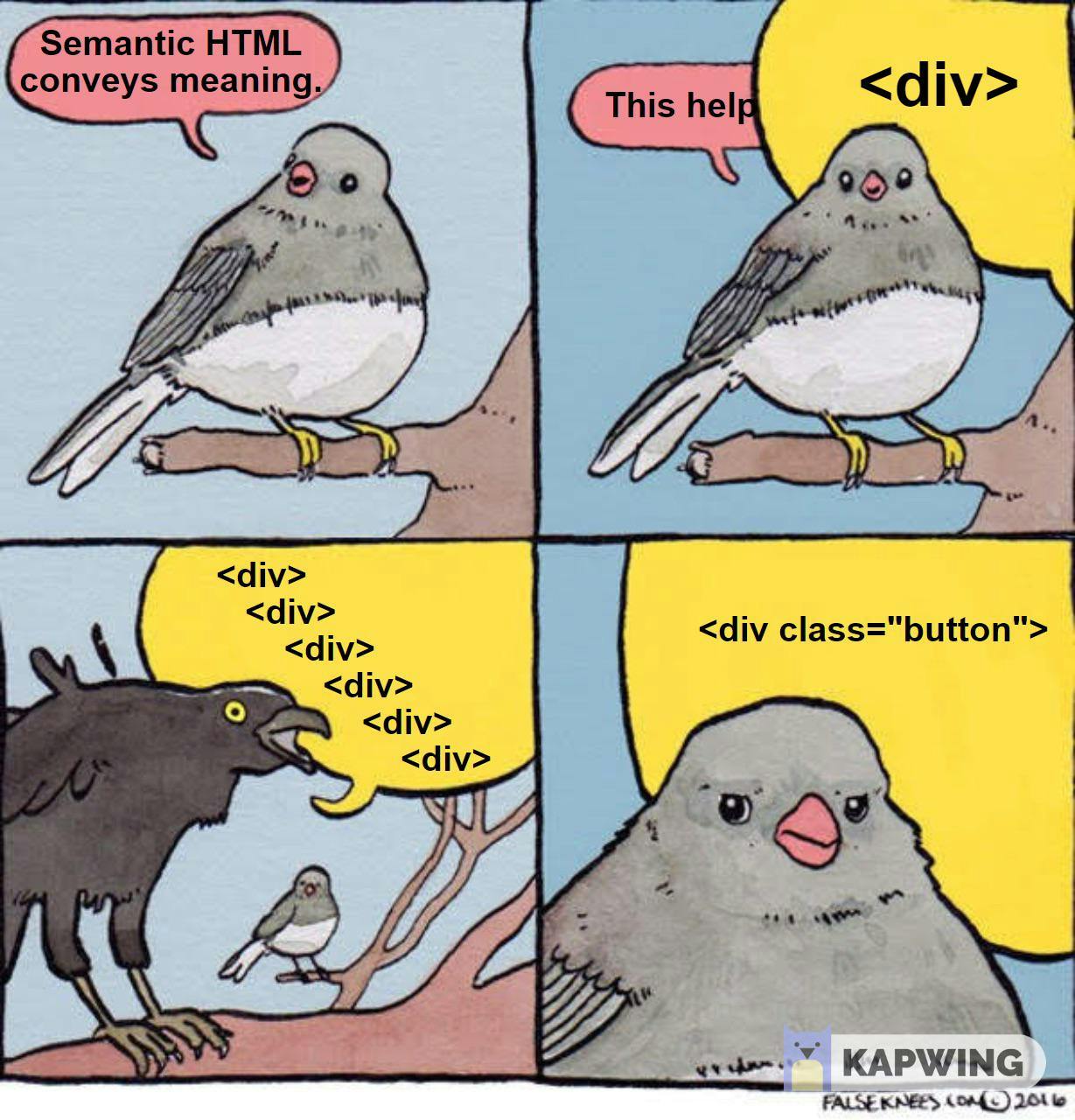 semantic HTML meme