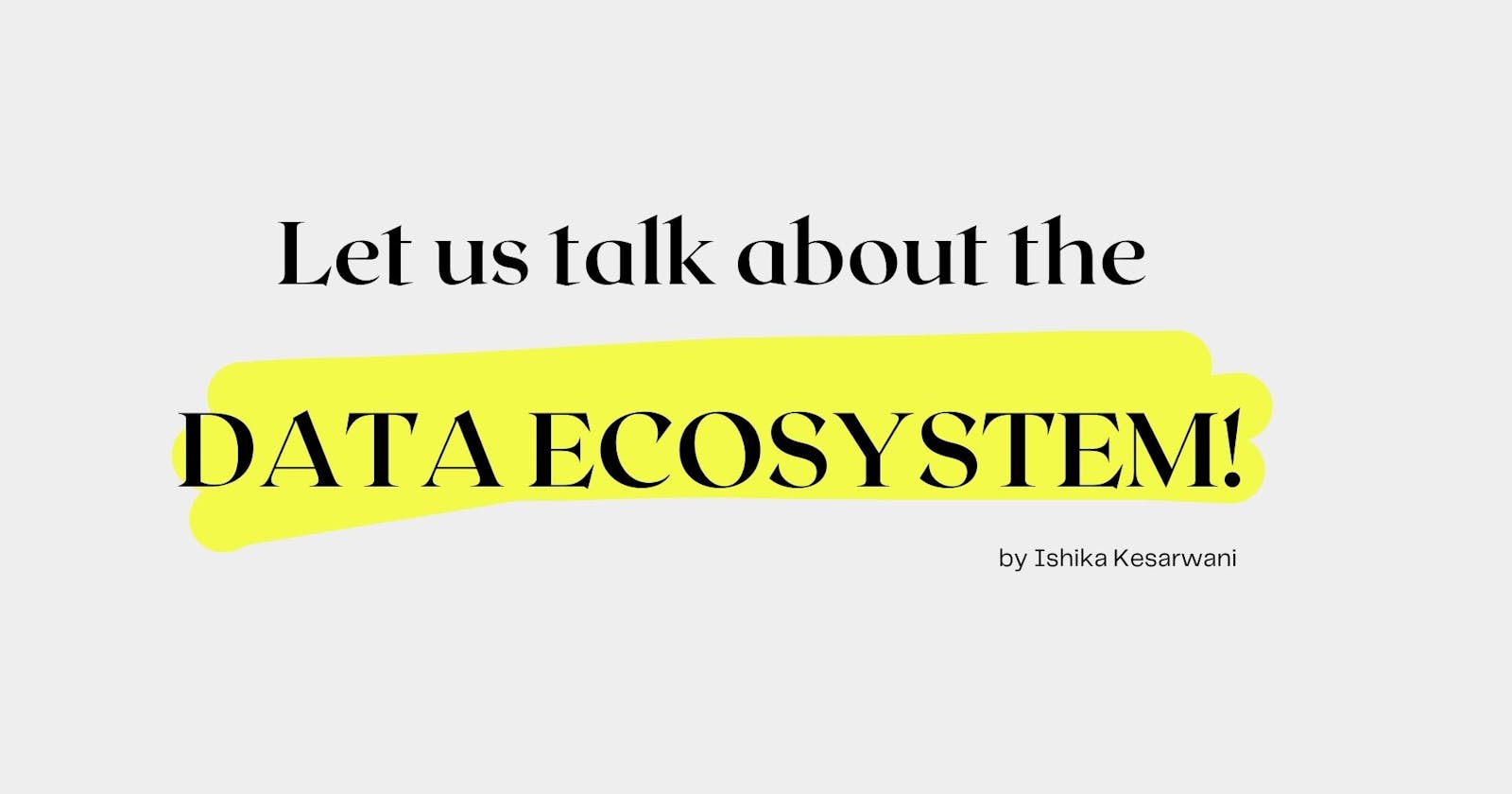 Let us talk about the DATA ECOSYSTEM!
