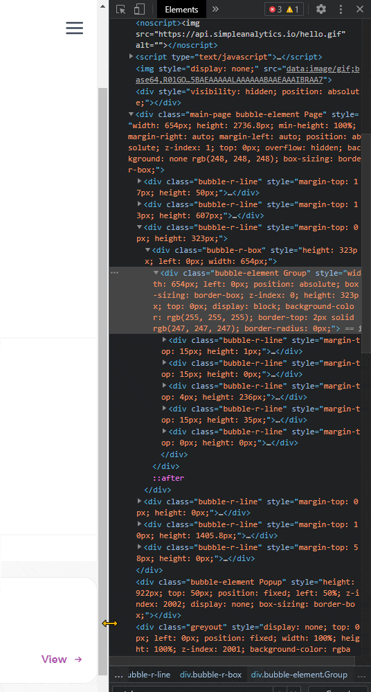 Style attributes flashing in the DOM over about a second after the web page is resized.