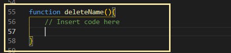 delete name function