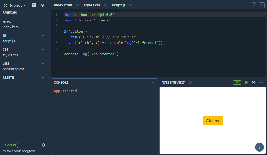 PLAYCODE view