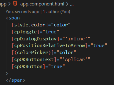 Adio color-picker no app.component.html