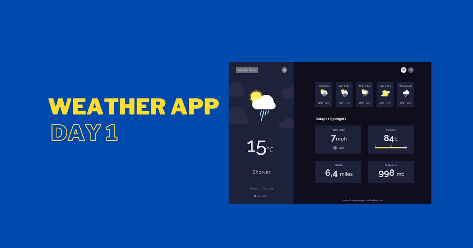Creating Weather App Using JavaScript [Day 1]