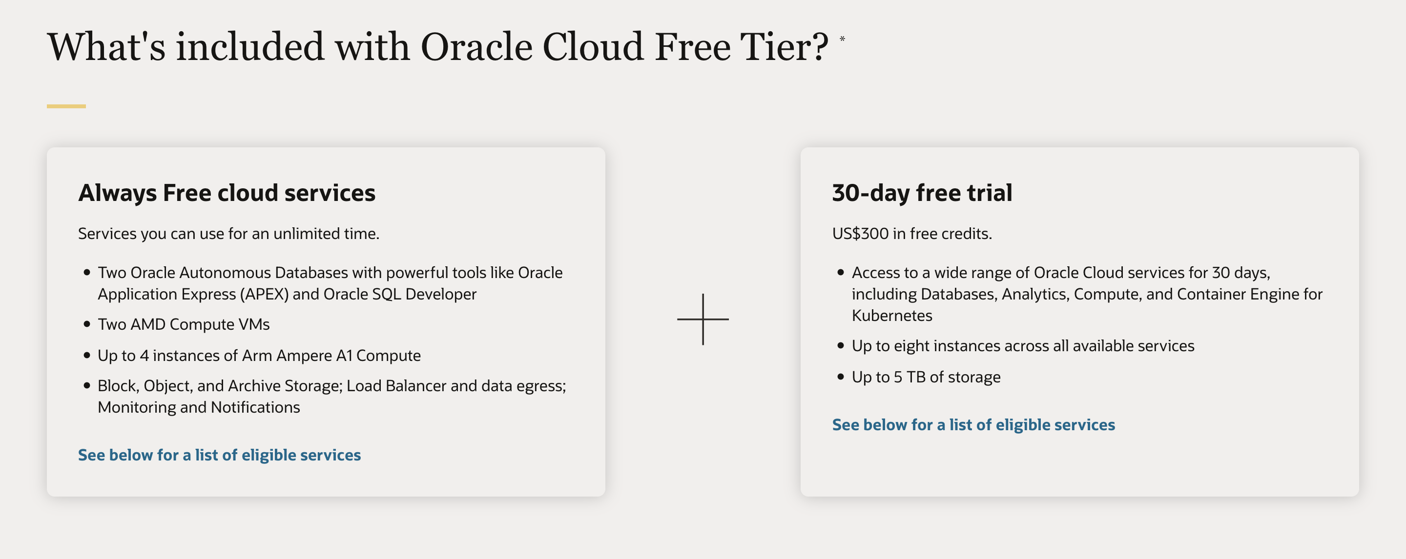 Oracle Cloud Free Offering