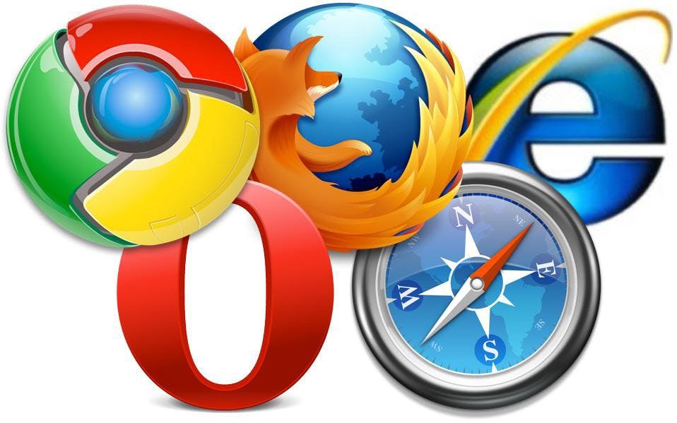 Icons for Chrome, FIrefox, Internet Explorer, Opera, and Safari