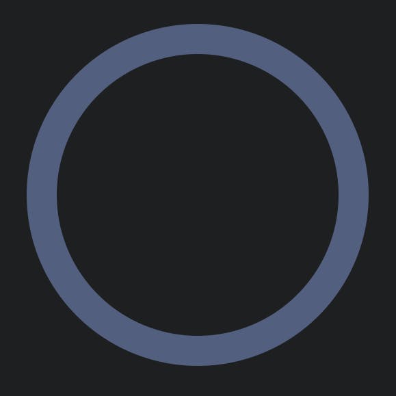 A blue circle on a dark background