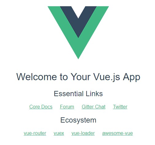 The default app when using vue-cli