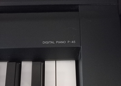 Yamaha P-45 piano model name on piano