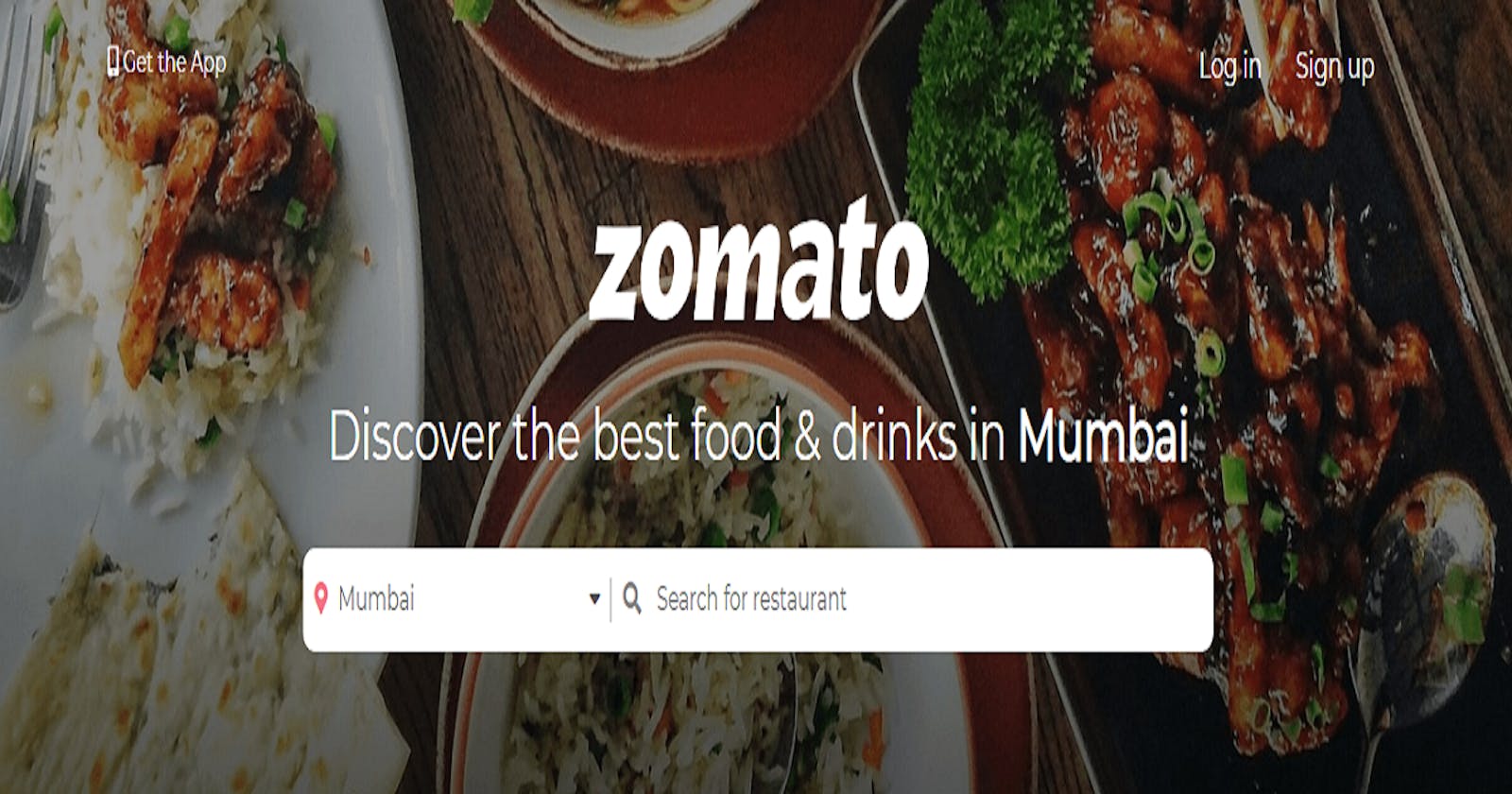 Zomato home page clone using HTML & CSS