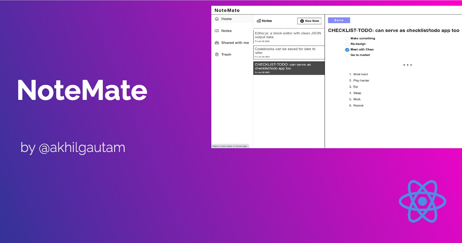 Introducing NoteMate - not just a note taking app, more than that