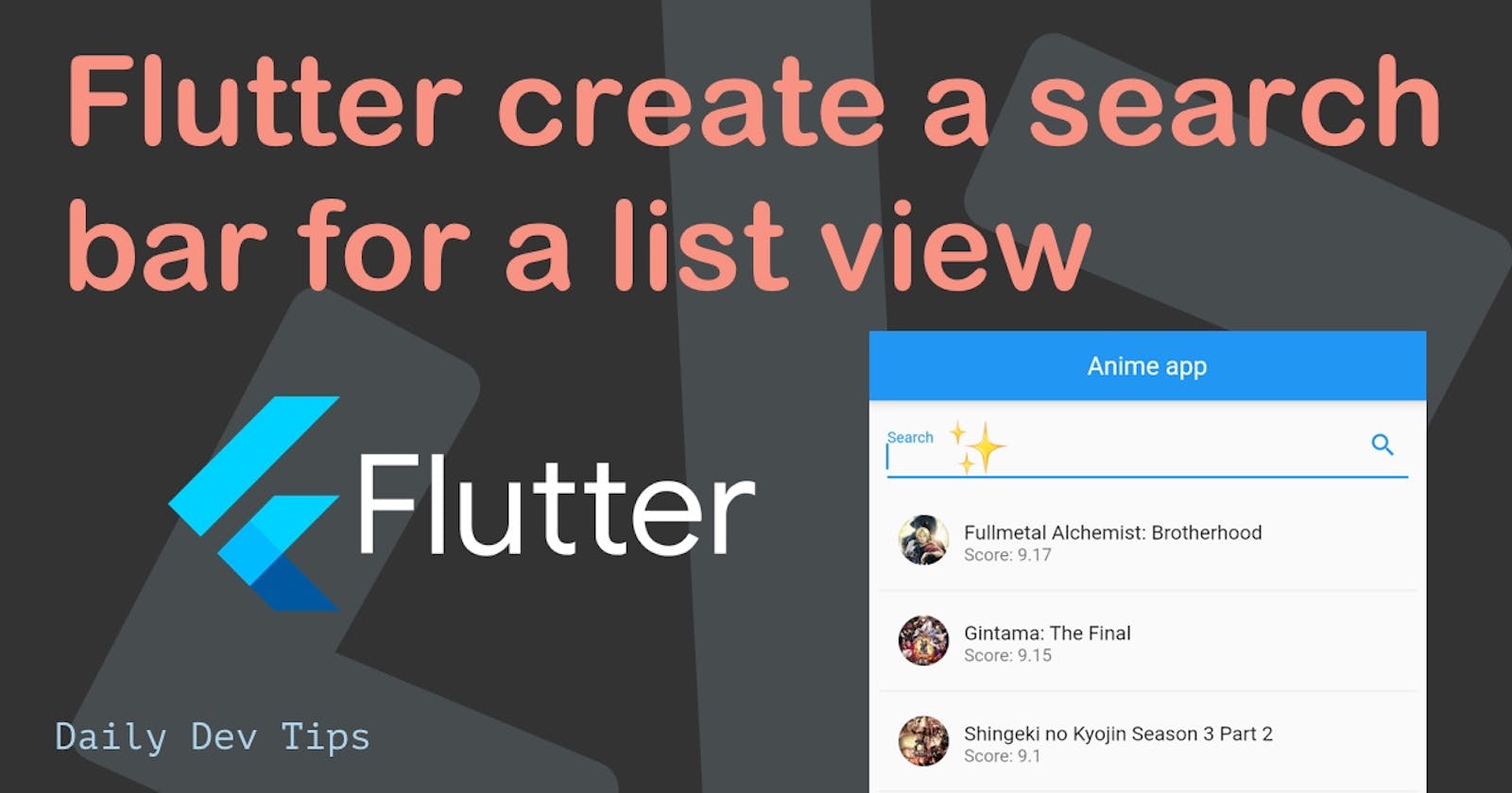 Flutter create a search bar for a list view