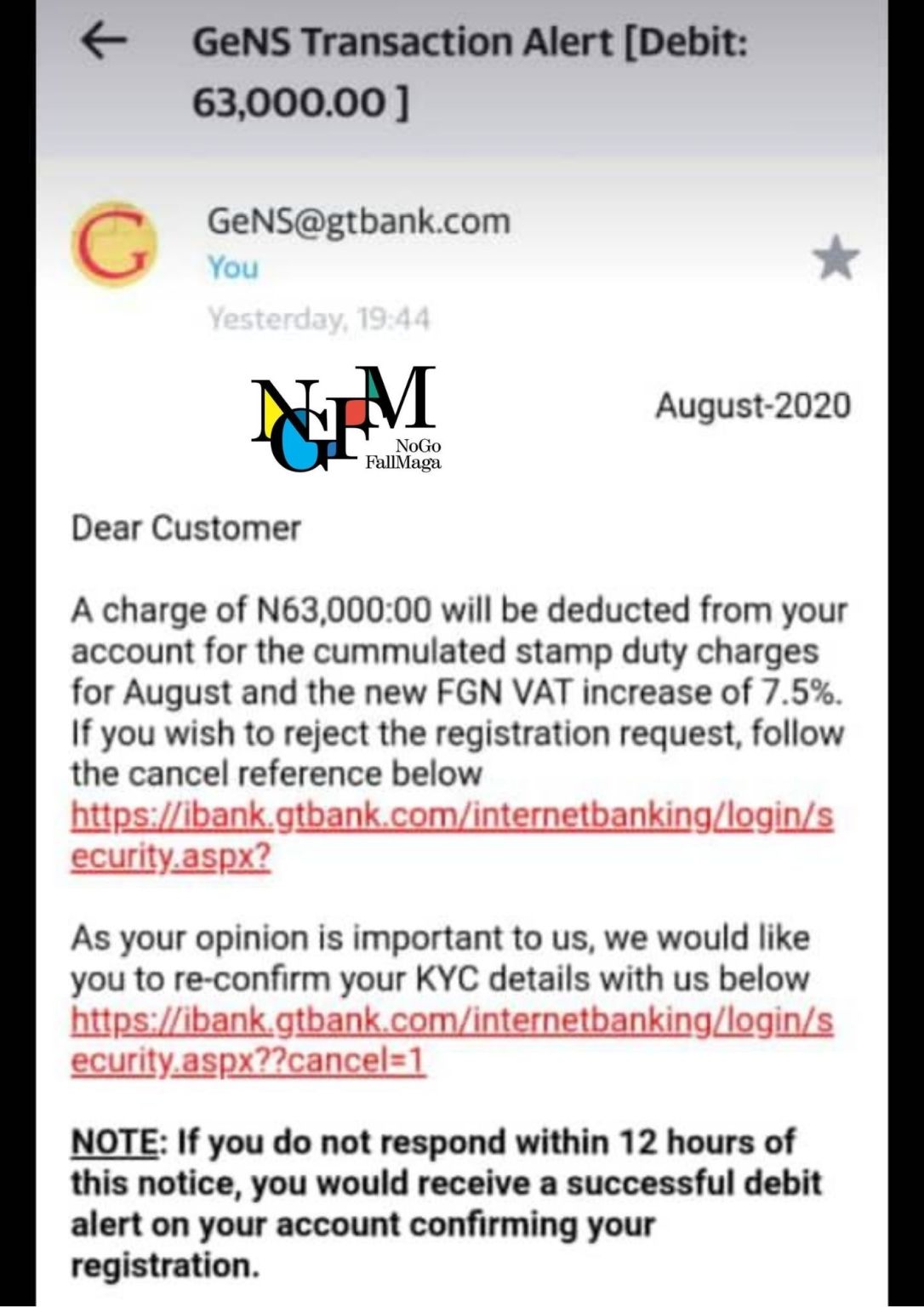 scam email gtbank