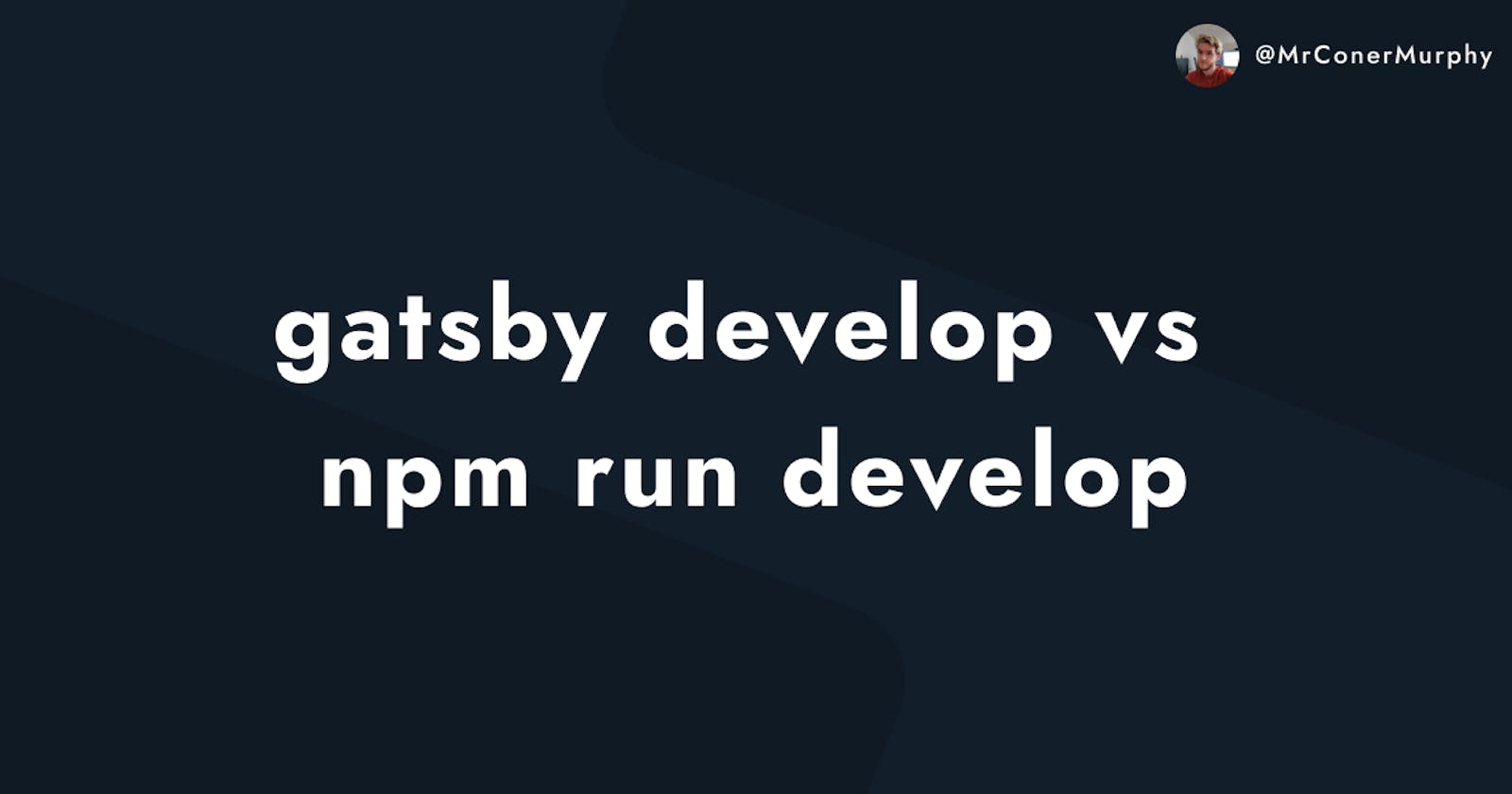 gatsby develop vs npm run develop