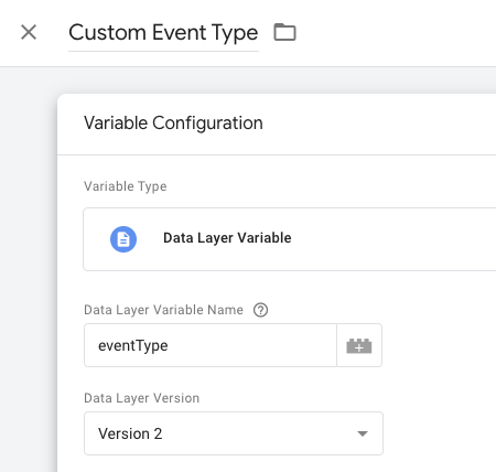 custom event type configuration