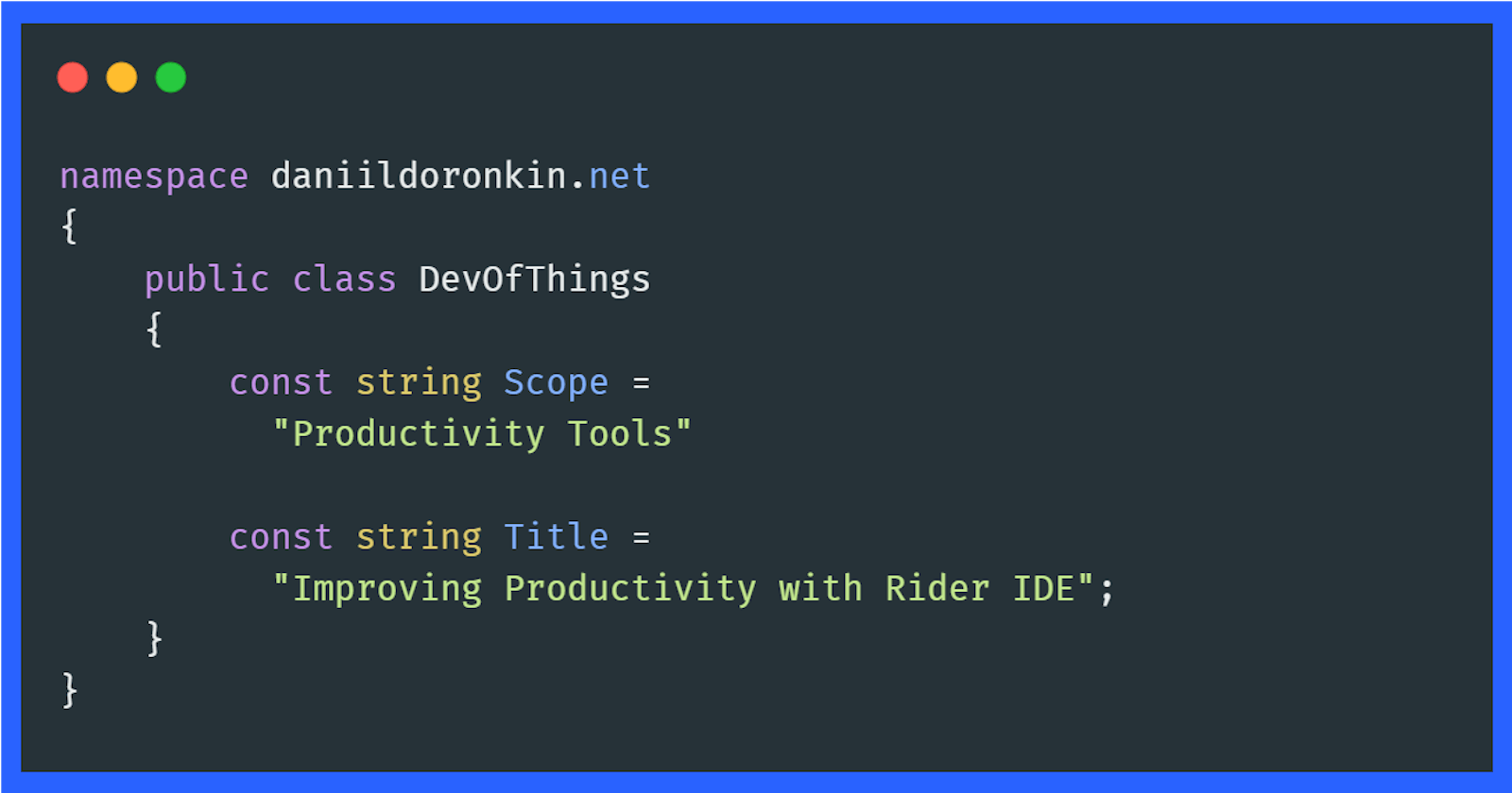 Improving Productivity with Rider IDE