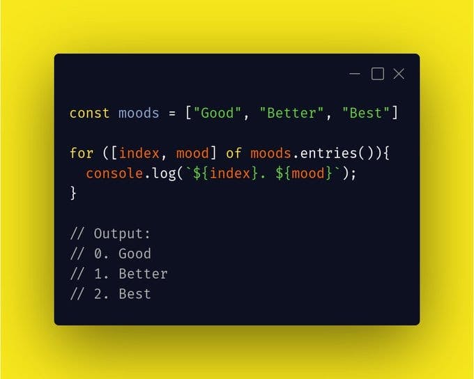 usage of Array.entries method