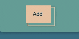 on a teal and blue background, a yellow button that says 'add' moves into a yellow border when clicked