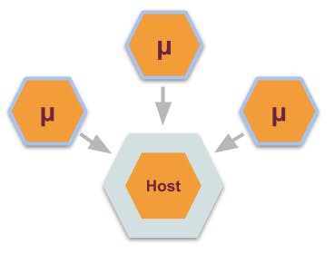 Independent services imported into a common host framework