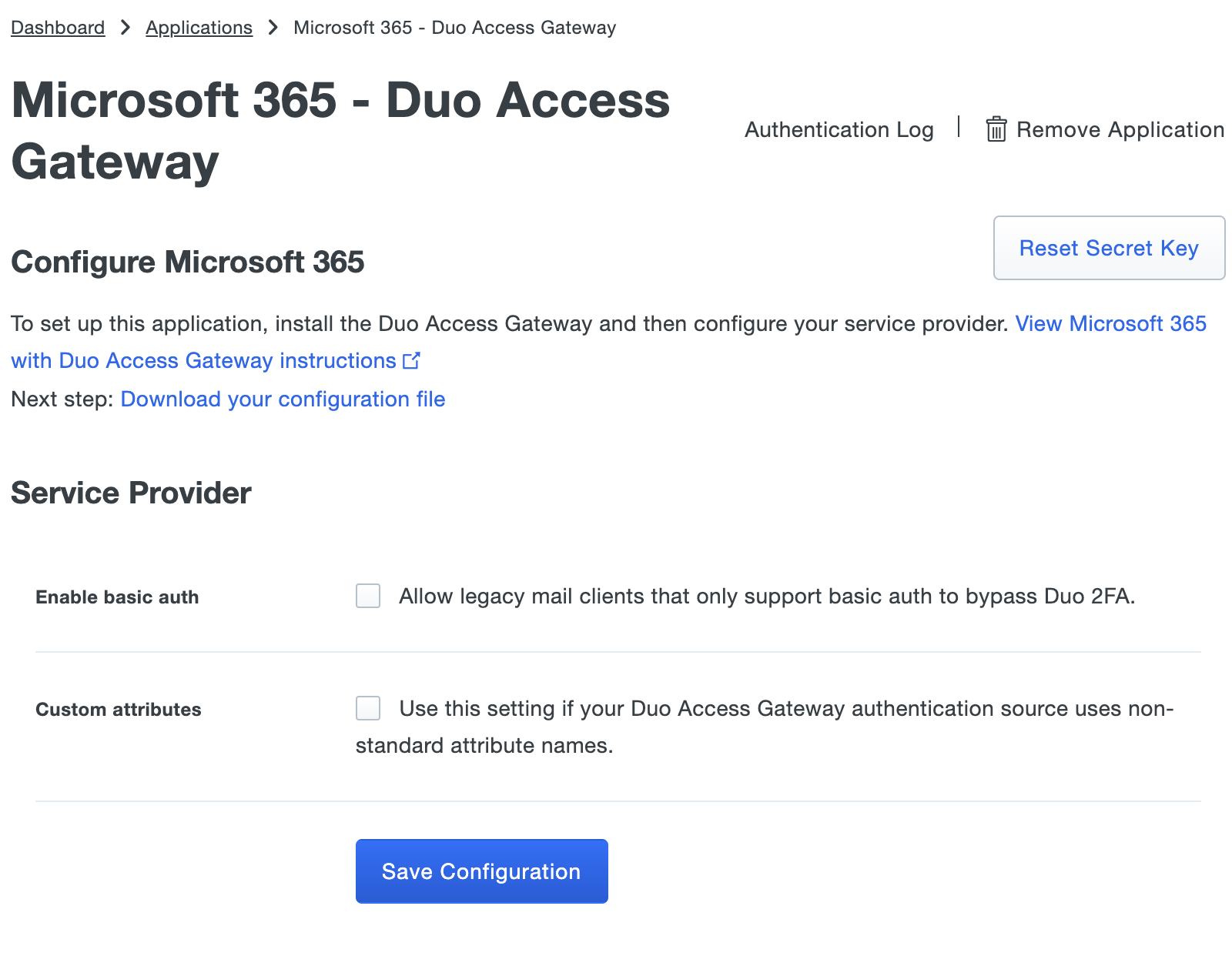 Microsoft 365 Settings for DAG