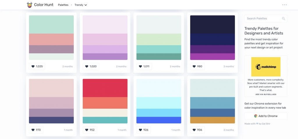 Color palettes to inspire your ideas