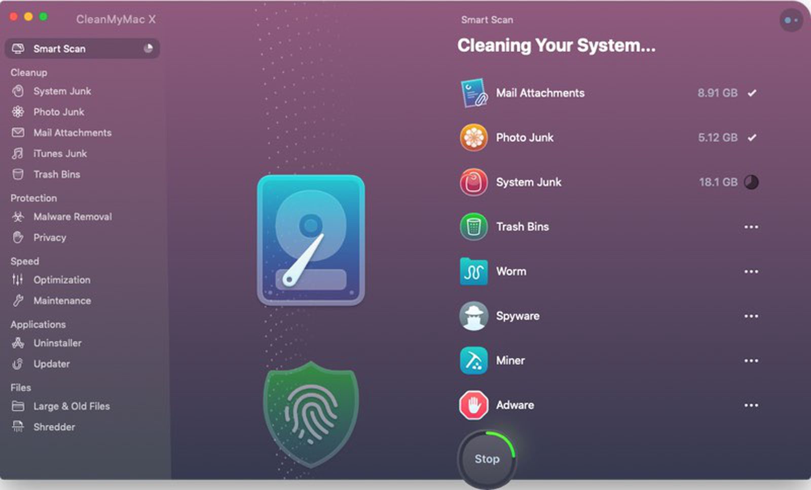 CleanMyMac UI example  I did not save the actual one from my test