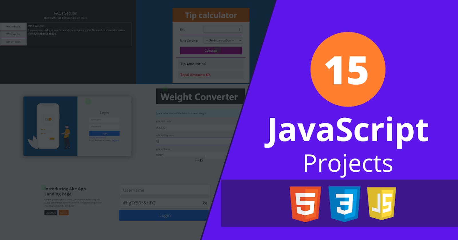 15 JavaScript Project  For You