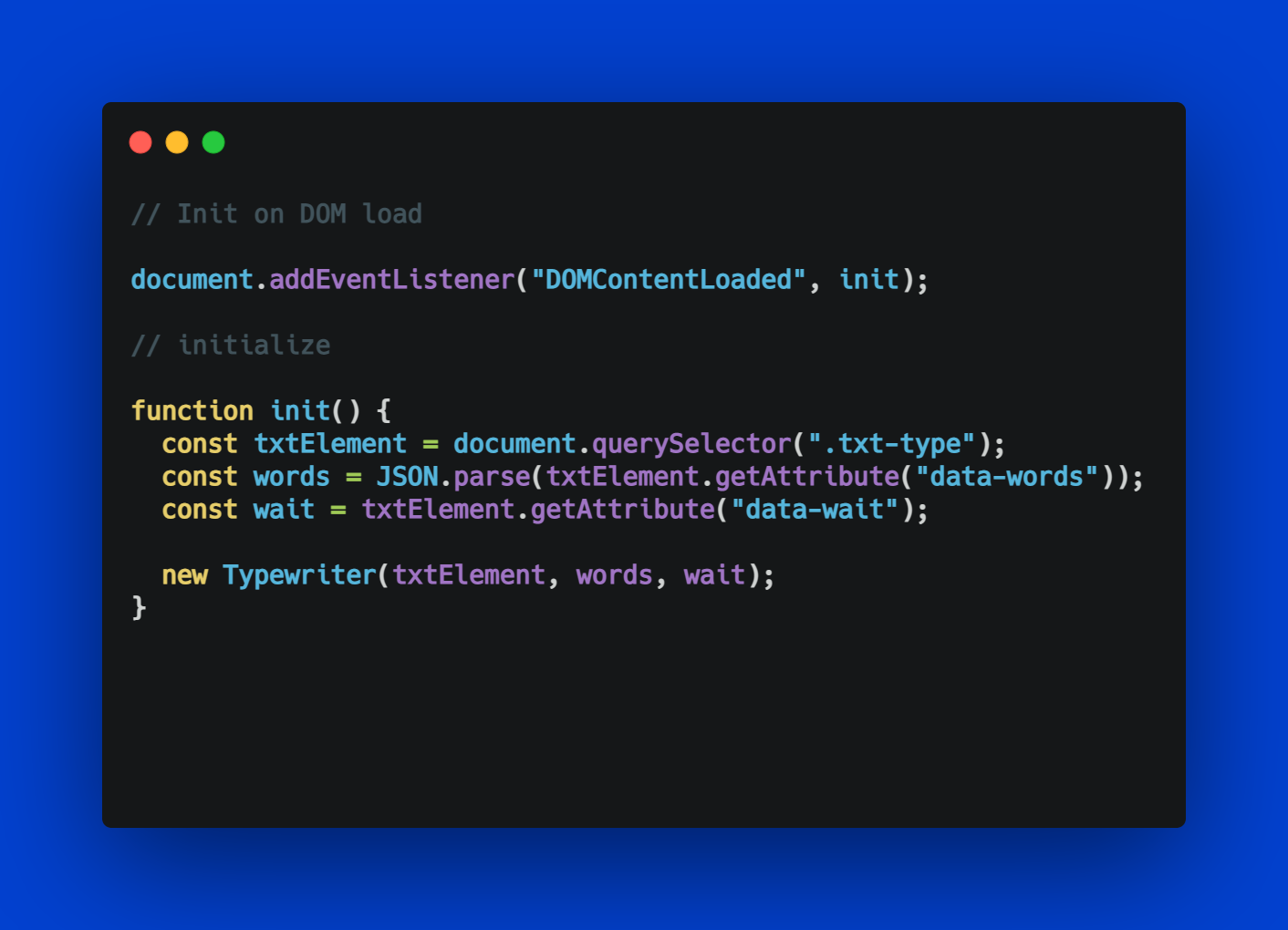 JavaScript Typewriting