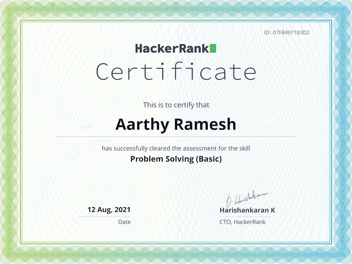 hackerrank problem solving (basic) skills certification test