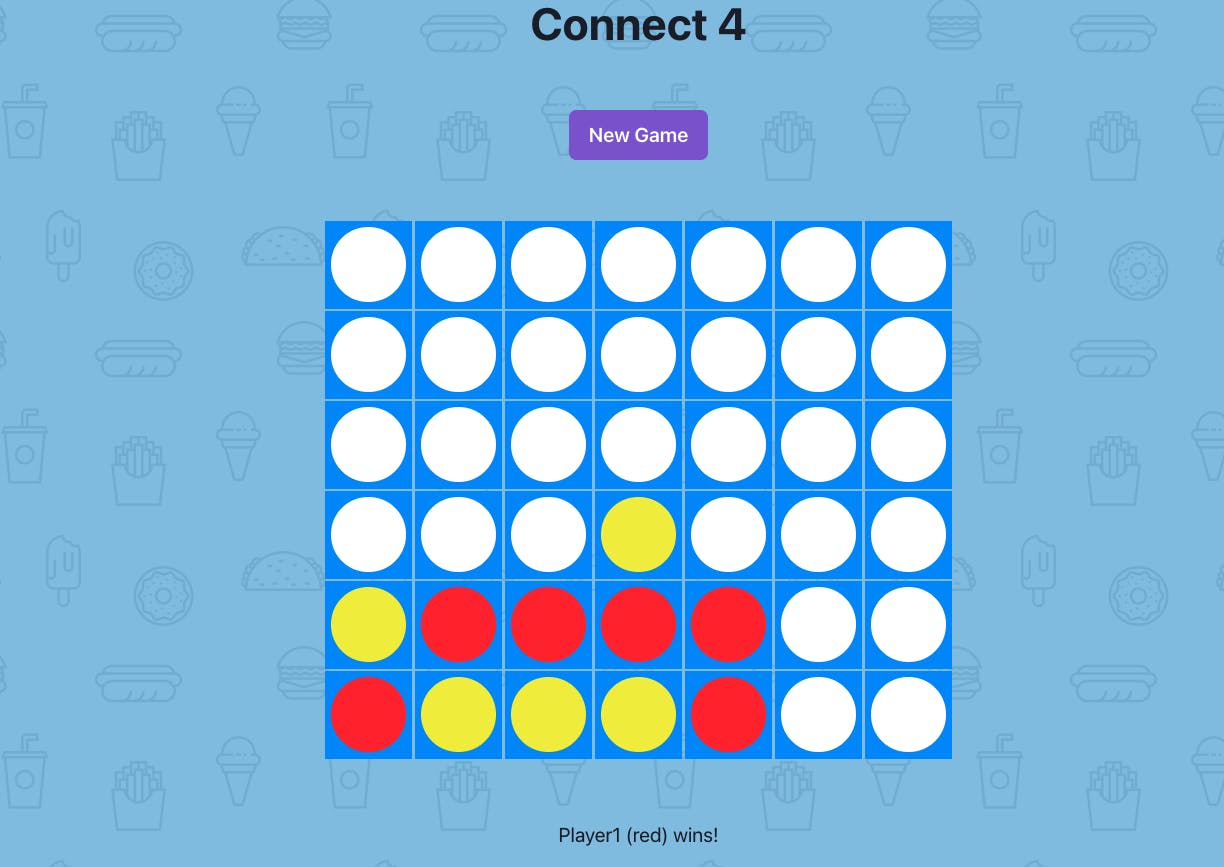 connect 4 game with winning scenario