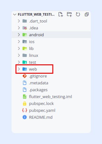 There's a web folder after creating a new Project