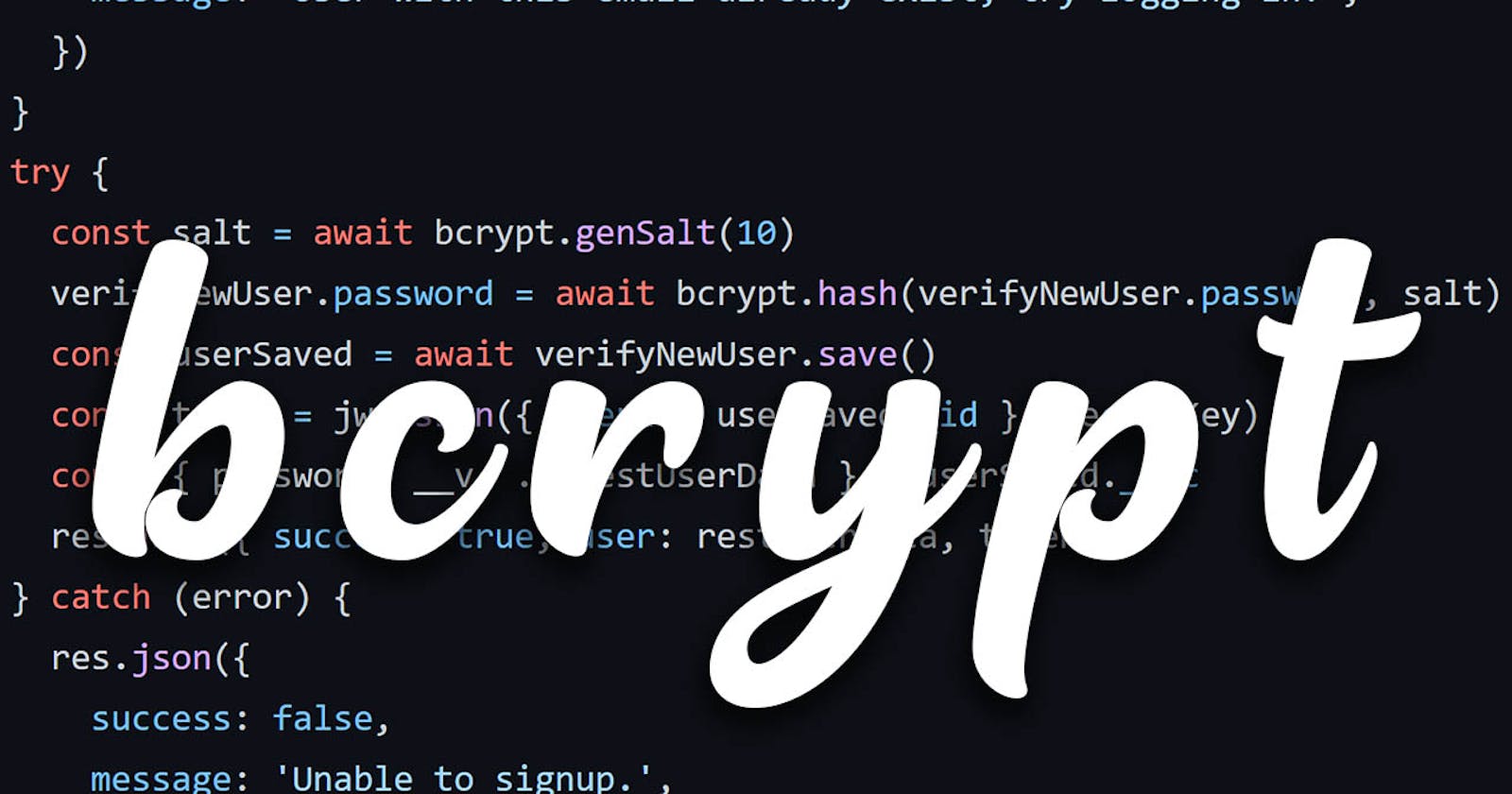 Setting up Bcrypt to your Express API