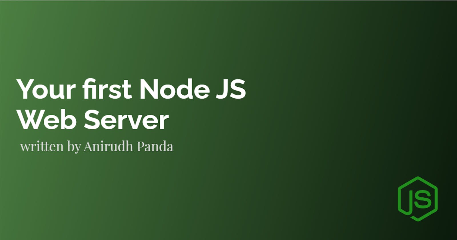 Your first Node JS Web Server ⚡️