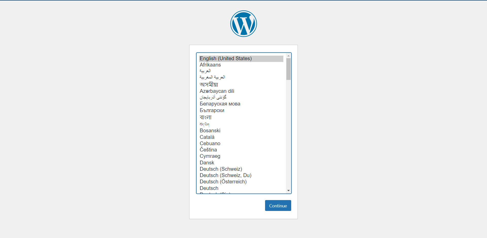 WordPress - select language of interface