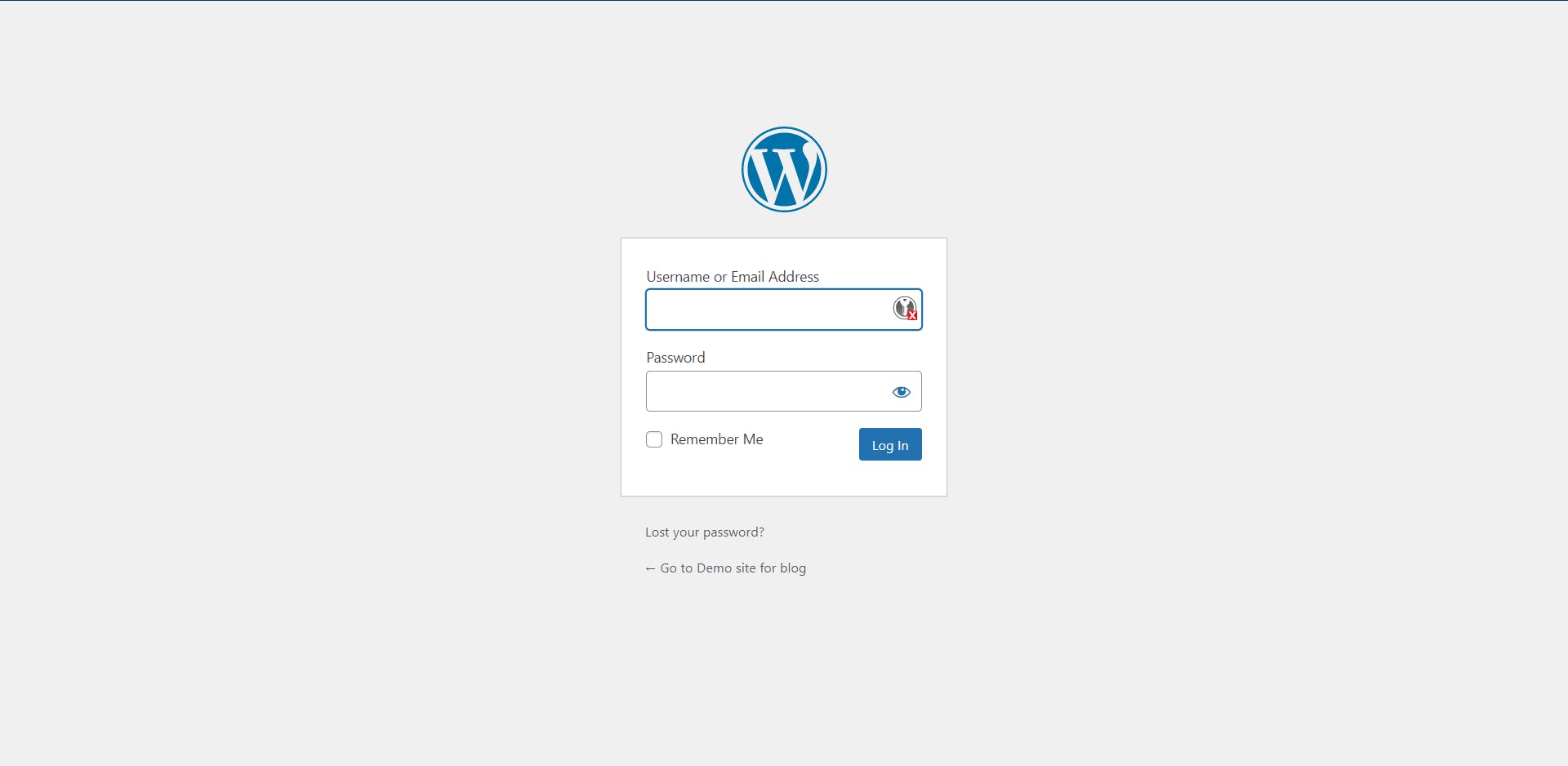 WordPress - login form