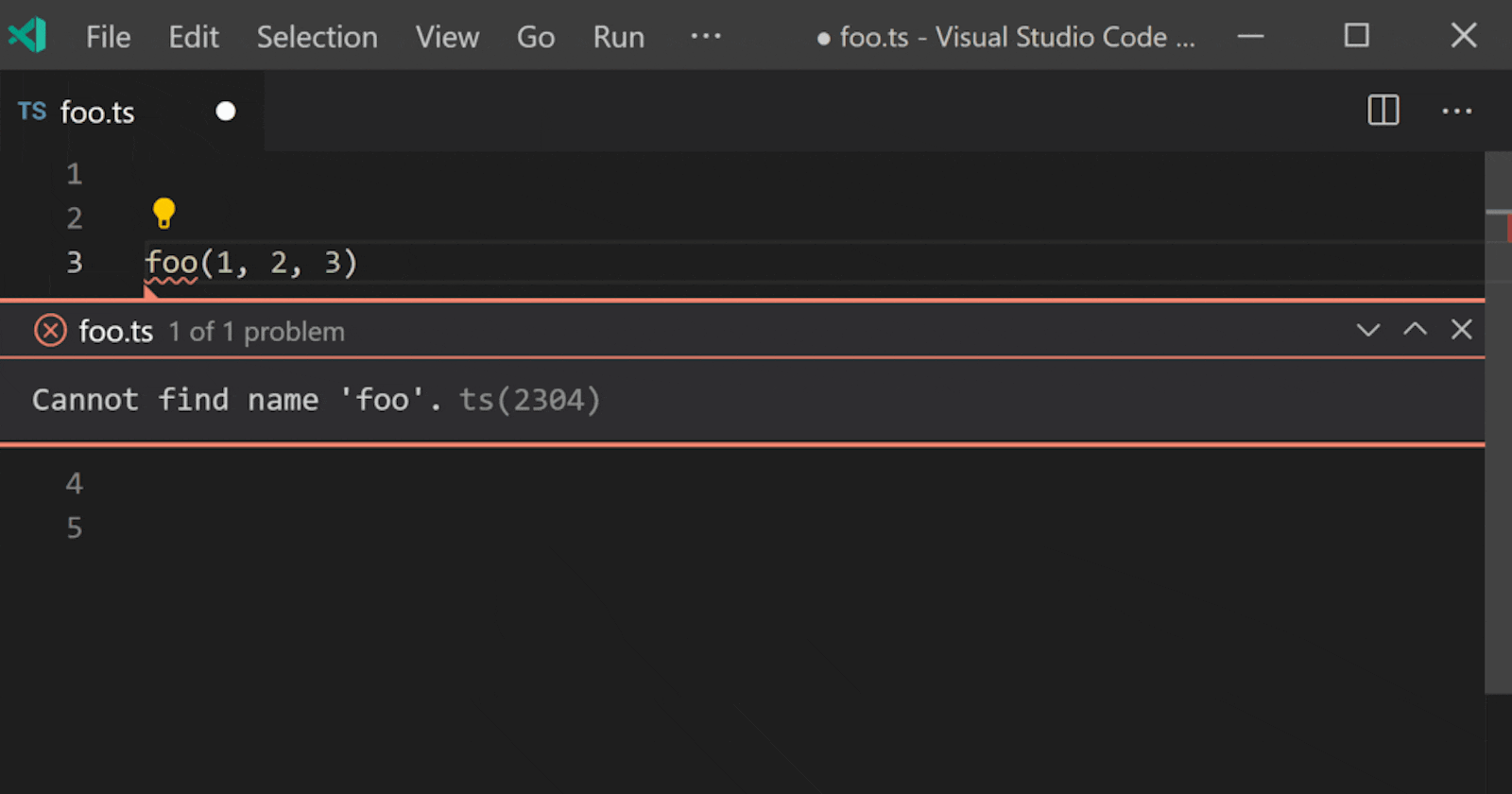 Declare Missing Helper Function (TypeScript) in Visual Studio Code