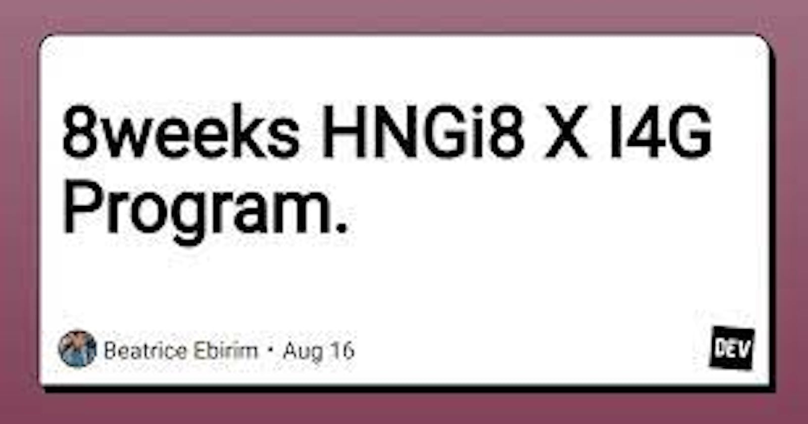 HNGi8 X 14G INTERNSHIP PROGRAM