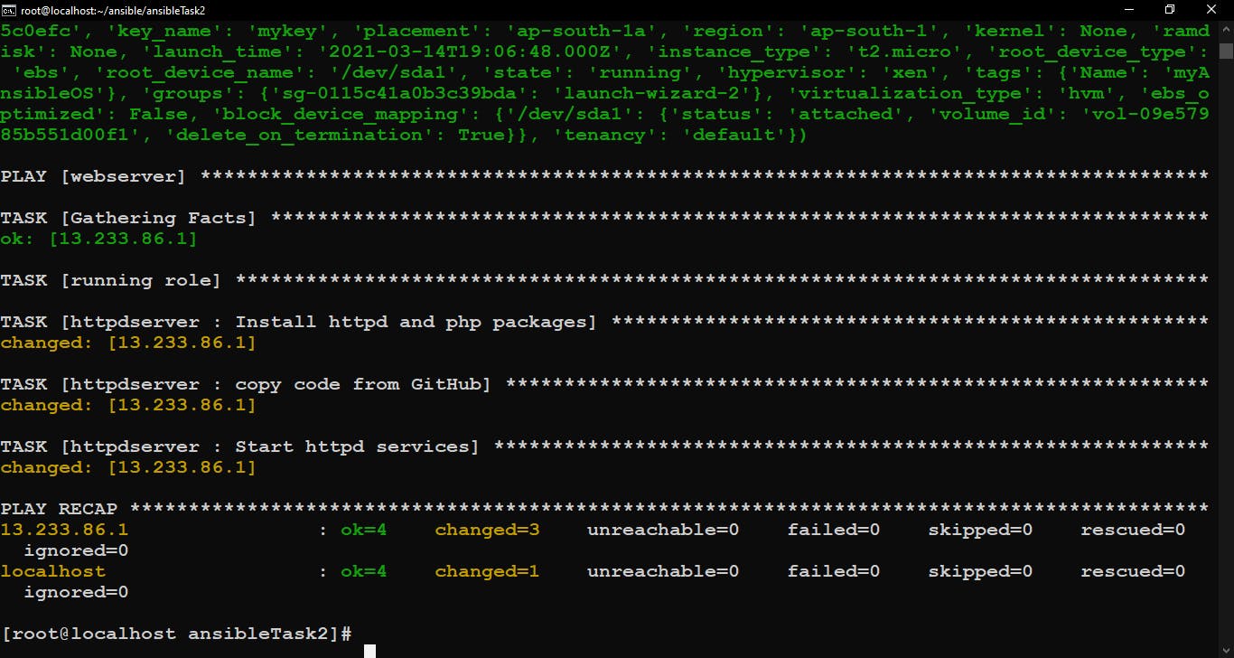 Playbook run successfully…Now check your EC2 instance on AWS and put its public IP in browser