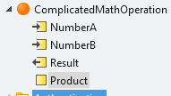 A sample action containing 2 input parameters, 1 output variable and 1 local variable
