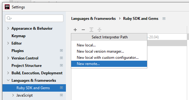 Rubymine config