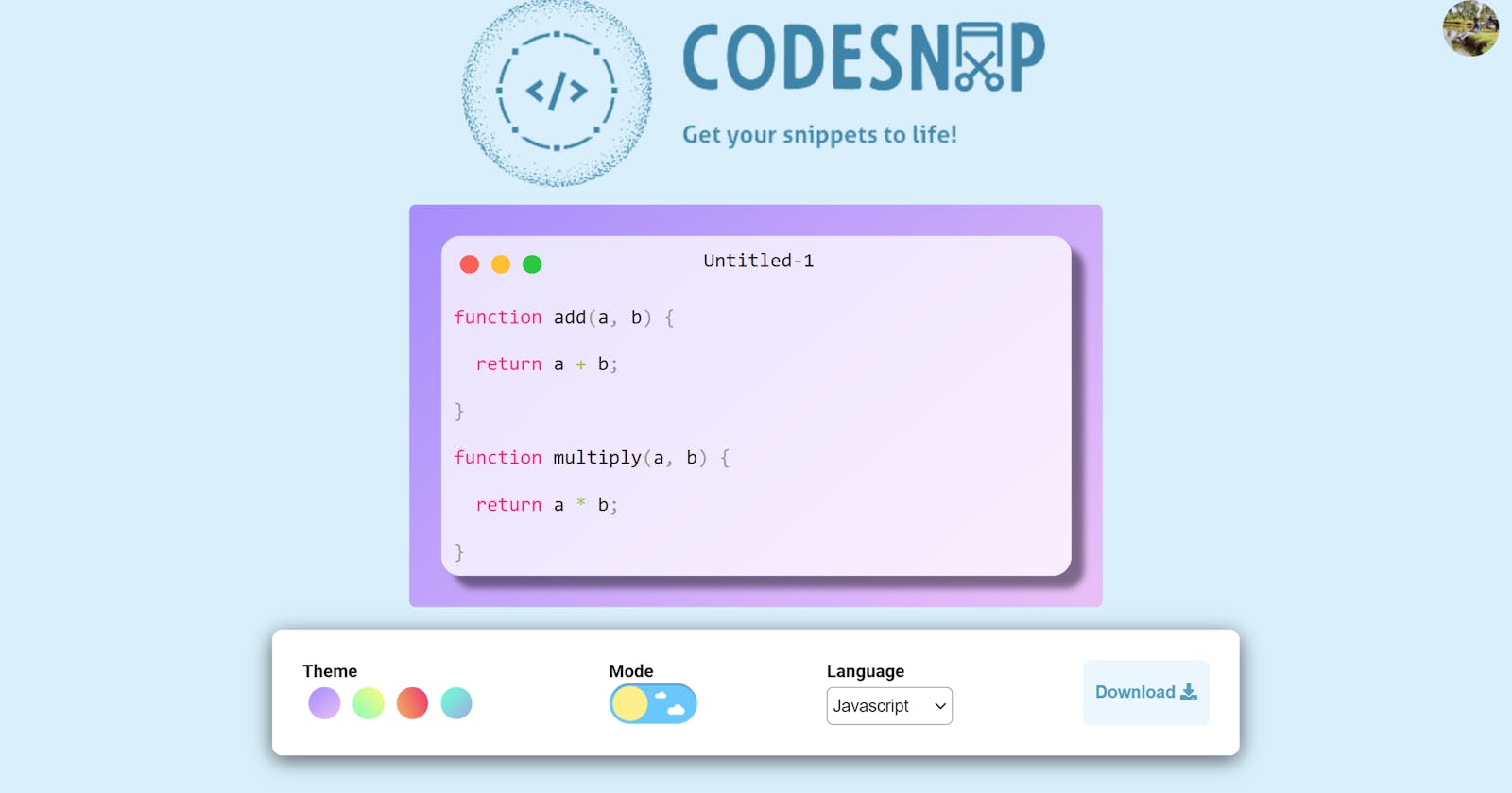 Introducing CodeSnap - Get your code snippets to life! 💻✨