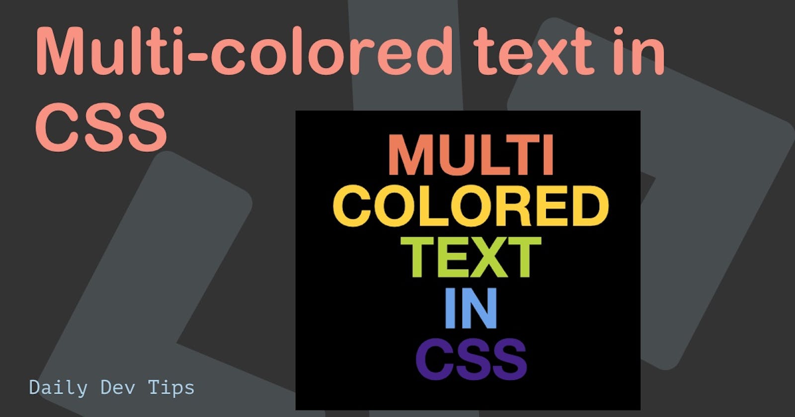 Multi-colored text in CSS