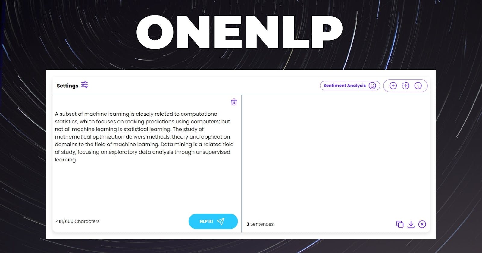 Introducing OneNLP - First Natural language processing  IDE so far!